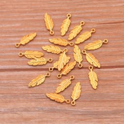 80Pcs 2023 New 5*15mm 9 Color Metal Zinc Alloy Two-sided MINI Leaves Charms Fit Jewelry Plant Pendant Makings DIY Handmade Craft