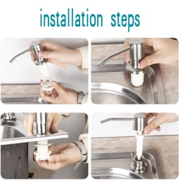 500ml Kitchen Dish Soap Dispenser Sink Soap Pump Dispenser Stainless Steel Built-in Detergent Dishwashing Liquid Container