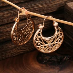 Kinel Earings Fashion Jewelry 2021 Ethnic Natural Zircon Flower Dangle Earrings for Women 585 Rose Gold Unusual Fine Jewelry