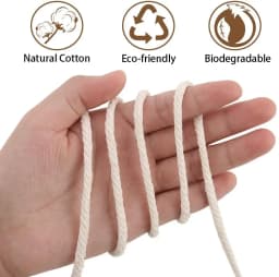 1/2/3/4/5/6/8/10mm Macrame Cord Natural Cotton Cord Twisted String For DIY Craft Knitting Making Plant Hangers Wall Hangings