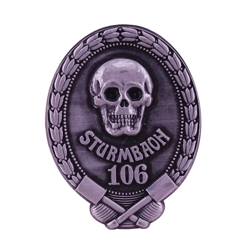 / German Skull Death Head Sturmbaon 106 Combat Badge Antique Collection