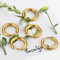 10pcs Stainless Steel Hoop Earrings 2.0mm 2.5mm Ear Ring for Men Women Gold Color Black Colorful Round Circle Earring Wholesale