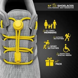 No Tie Shoelace Tieless Shoelaces Sneakers Plastic Strong Lock Elastic Round Shoe Laces for Kids Adults Elderly One Size Fit All