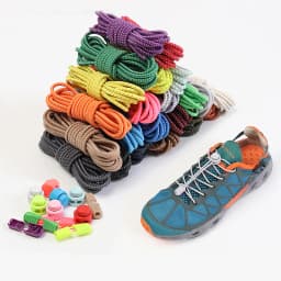 No Tie Shoelace Tieless Shoelaces Sneakers Plastic Strong Lock Elastic Round Shoe Laces for Kids Adults Elderly One Size Fit All