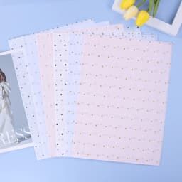10pcs Gold Tissue Paper DIY Gift Wrapping Paper Handmade Craft Leopard Star Pattern Floral Packaging Material Arts Supplies