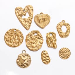3pcs Stainless Steel Irregular Geometry Heart Charms For Jewelry Embossed Gold Color Plated DIY Earring Necklace Making Supplies
