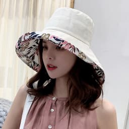 2023 Women's Hat Bucket hat Panamanian Women Four Seasons Fisherman Hat Big Brim Hat Double-Sided Fisherman Hat Sun Visor C