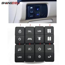 1PC Car LED Light BSM DRL Parking Radar Power Fog Lights Switch Dual Key Button for Honda CRV Odyssey Civic Fit 2008 - 2013