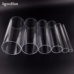 1pc O.D 16~110mm Transparent Acrylic Aquarium Fish Tank Pipe Plexiglass Water Supply Tube Home Garden DIY Watering Fittings 32CM