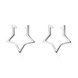 Star Fake Hoops Non Without Piercing Clip Earrings Ear Cuff Girl Helix Cartilage Black Silver Color Women Men Earrings Clip On