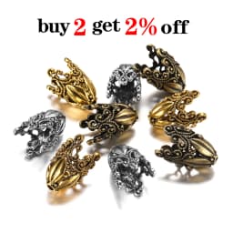 2 Pcs/set Gold Alloy Hollow Flower Beads Caps End Cap Connectors For Necklace Earrings DIY Jewelry Making Components Supplies