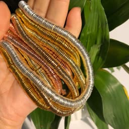3/4/6/8mm Natural Stone KC Gold Silver Plated Hematite Beads Flat Round Rondelle Beads For Making Jewelry Diy Bracelet Necklace
