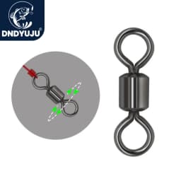 DNDYUJU 50PCS Rolling Swivel Solid Ring LB Lures Fishing Hooks Barrel Bearing Fishing Connector 15 Sizes