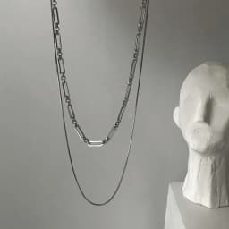 2023 Trendy Stainless stee Double layer Chain Necklace Simple Minimalist Punk Necklace for Women Men Goth Grunge Emo Y2K Jewelry