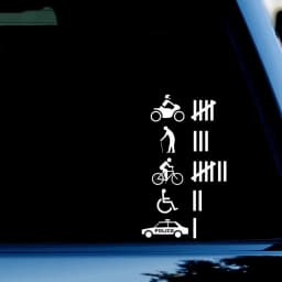 9"**5.3" Funny Hit Accident Count Vinyl Sticker Decal Off Road Car Stickers