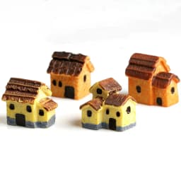 Cute Village House Miniature Garden Mini Craft Figurine Plant Pot Garden Ornament Miniature Fairy Garden Decor DIY Accessories