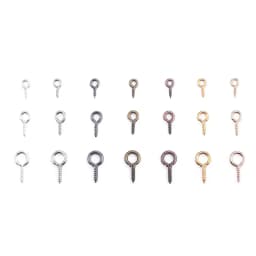 200pcs Small Tiny Mini Eye Pins Eyepins Hooks Eyelets Screw Threaded Gold Clasps Hooks Jewelry Findings For Making DIY