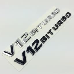 V8 V12 Biturbo Emblem Badge Decal 3D Car Sticker Emblem Logo For Benz BMW VW Hyundai Mazda Opel Skoda Toyota Audi HondaChevrolet