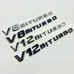 V8 V12 Biturbo Emblem Badge Decal 3D Car Sticker Emblem Logo For Benz BMW VW Hyundai Mazda Opel Skoda Toyota Audi HondaChevrolet