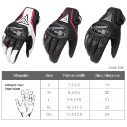 Motorcycle Leather Gloves Carbon Fibre Four Seasons Waterproof Touch Screen Non-slip Motorbike Gloves Perforated Ventilate