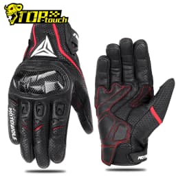 Motorcycle Leather Gloves Carbon Fibre Four Seasons Waterproof Touch Screen Non-slip Motorbike Gloves Perforated Ventilate