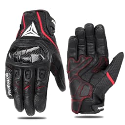 Motorcycle Leather Gloves Carbon Fibre Four Seasons Waterproof Touch Screen Non-slip Motorbike Gloves Perforated Ventilate