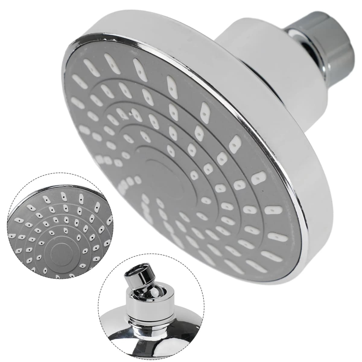 High-pressure Shower Head Sprayer Adjustable Rainfall Wall-Mounted Chrome ABS Plastic Shower Heads Bathroom Fixture Accessories