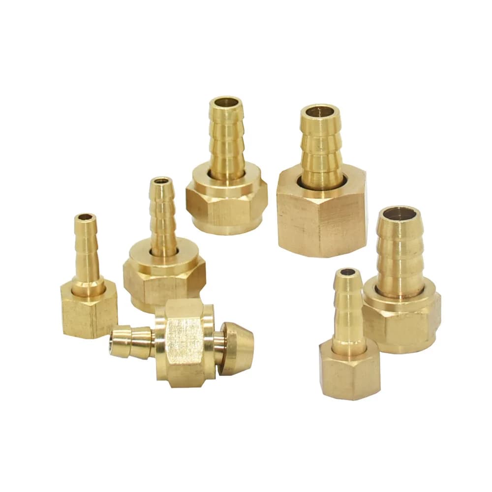 Brass 1/8' 1/4' 3/8” Female Thread To 5/6/7/8/9/10mm Hose Barb Connector Rotatable Thread Pipe Fitting Copper Coupler