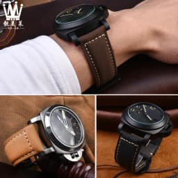 For Panerai genuine Cowhide Frosted leather watchband 22 24mm 26mm strap black khaki Dark brown PAM111 441 Wrist strap Bracelet