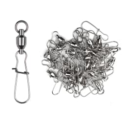 DNDYUJU 5/10PCS Fishing Accessories Connector Pin Bearing Rolling With Hooked Swivel Stainless Steel Snap Fishhook Lure