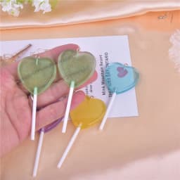 10pcs/12pcs/pack Bling Glitter Heart Lollipop Resin Charms for Earring Keychain Jewelry Making 85x22mm