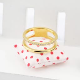 Beautiful Hollow Double Layer Inlaid 21 Zircon Ring For Women Love Gift Stainless Steel Gold Color Jewelry