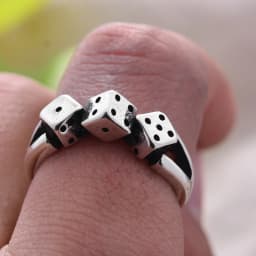 2023 New Arrival Individual Dice Design Thai Silver Ladies Finger Ring Jewelry Promotion Cheap Gifts No Fade