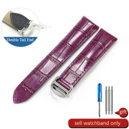 For Cartier 18 20 22 23mm Watchband Bamboo Knot Pattern Men Genuine Leather Santos Women Key Fold Buckle London Watch Strap