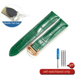 For Cartier 18 20 22 23mm Watchband Bamboo Knot Pattern Men Genuine Leather Santos Women Key Fold Buckle London Watch Strap