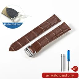 For Cartier 18 20 22 23mm Watchband Bamboo Knot Pattern Men Genuine Leather Santos Women Key Fold Buckle London Watch Strap