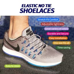 1 Pair No Tie Shoelaces For Sneakers Elastic Shoelace Metal Spring Lock Man And Woman Shoe Accessories Lazy Shoe Laces 100cm