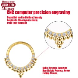 G23 Titanium Flower Nose Rings Hoop Zircon Piercing Diaphragm Tragus Cartilage Ear Perforated Clicker Ladies Lip Body Jewelry