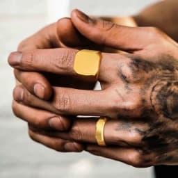 Vnox Gold Color Rings for Men Women, Simple Glossy Stainless Steel Wedding Bands, Signet Stacking Finger Ring Jewelry Gift
