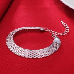 Original Designer 925 Sterling Silver Fine Net Chain Bracelets Necklaces for Women Fashion Party Wedding Engagement Jewelry Sets