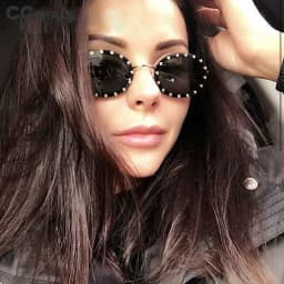 46127 Luxury Diamond Frame Sunglasses Women Fashion Small Size Oval Sunshade Vintage Protection Shades Uv400