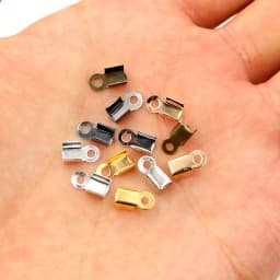 200pcs/lot Cove Clasps Cord End Caps String Ribbon Leather Clip Tip Fold Crimp Bead Connectors For DIY Jewelry Making Supplies
