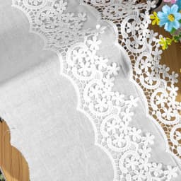 1Yd/lot 22cm wide white black embroidery cotton lace handmade clothing skirt sofa DIY decorative fabric
