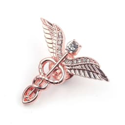 Crystal Caduceus Pins Badge Brooches Lapel Pin Medicine Symbol Jewelry Gifts For Nurse Doctor Medical Students Brooch Pins 1Pc