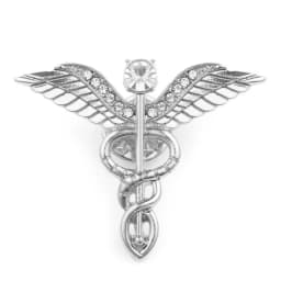 Crystal Caduceus Pins Badge Brooches Lapel Pin Medicine Symbol Jewelry Gifts For Nurse Doctor Medical Students Brooch Pins 1Pc