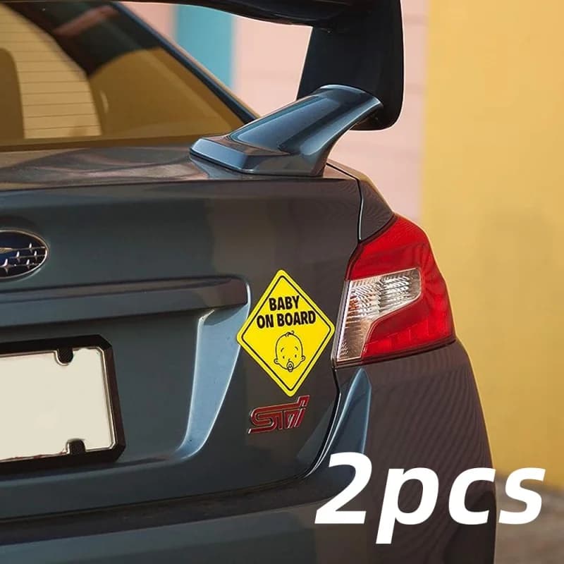 2 Pack Baby on Board Sticker for Cars (Magnetic) - Baby on Board Magnet Car on Board Sign - Reflective Safety