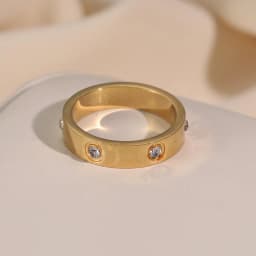 Luxury High Quality Zircon Titanium Steel Ring Korean Fashion Women's Stainless Steel Electroplated Ring Jewelry Party Gift