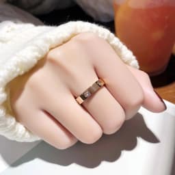 Luxury High Quality Zircon Titanium Steel Ring Korean Fashion Women's Stainless Steel Electroplated Ring Jewelry Party Gift