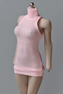 1/6 Scale Female High Collar Sleeveless Sweater Dress Clothes Model Fit 12'' PH TBL Soldier Action Figure Body Dolls
