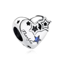 New Original 925 Sterling Silver Charms Star Moon Blue Crystal Glass Beads Fit Brand Bracelets Necklaces Jewelry For Women